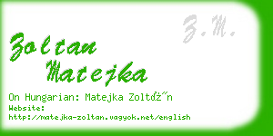 zoltan matejka business card